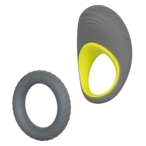 California Exotics Link Up Edge Vibrating Male Pleasure Penis Ring with 10 Functions - Cock Rings