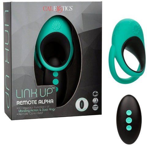 California Exotics Link Up Remote Alpha Multi Function Cock Ring with Remote - Vibrating Cock Rings
