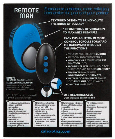 California Exotics Link Up Max Remote Controlled Vibrating Dick Ring 10 Modes - Vibrating Cock Rings