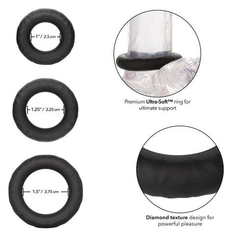 California Exotics Link Up Ultra Soft Supreme Stretchy Cock Ring Set - Ball and Cock Toys