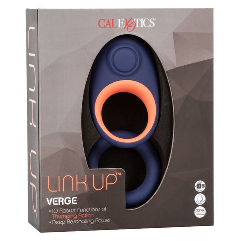 California Exotics Link Up Verge Dual Stimulator Mens Cock Ring with 10 Functions - Cock Rings