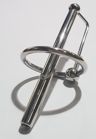Hells Couture Long Princes Wand with Glans Ring Urethral Sound - Penis Plugs
