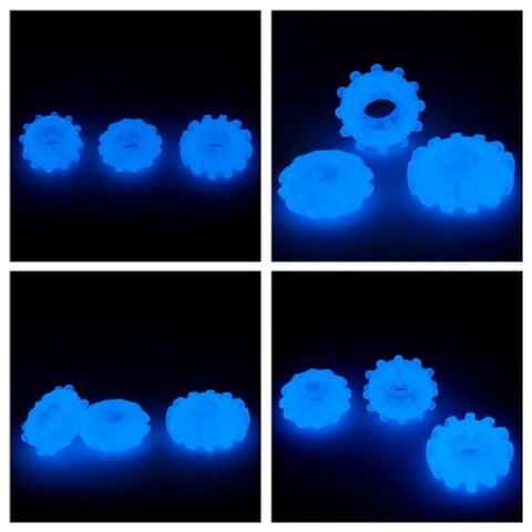 Lovetoy Lumino Play Glow Cock Ring Sets Stackable Glow Design - Cock Ring Sets