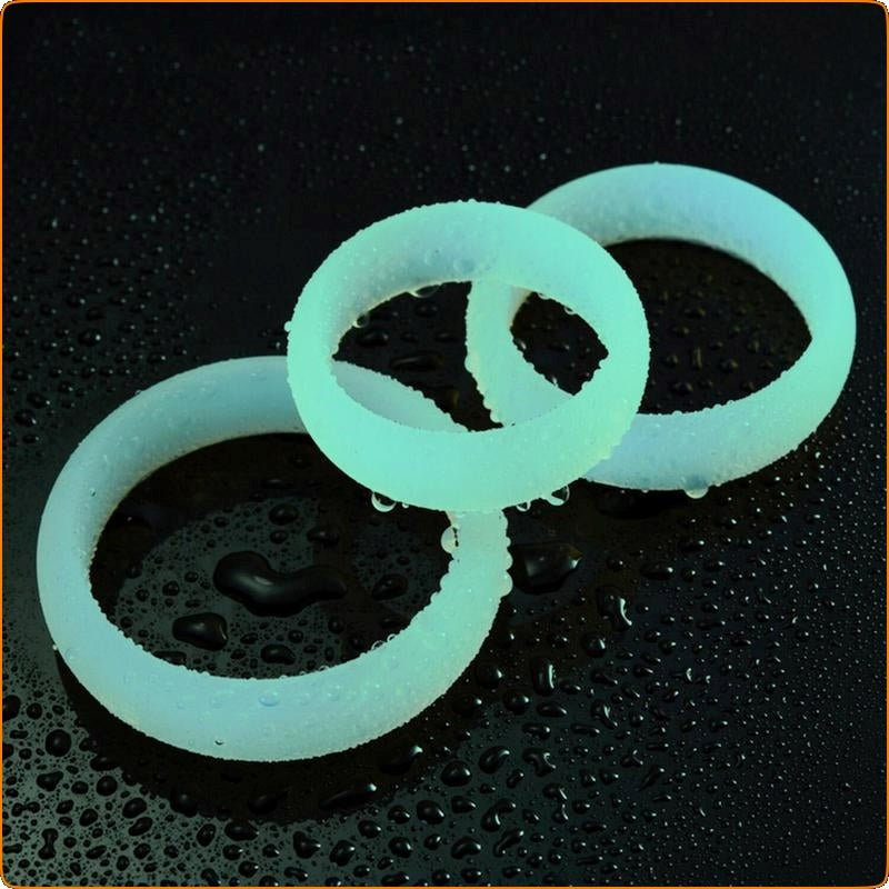 Luminous Cock Ring Set - - Ball and Cock Toys