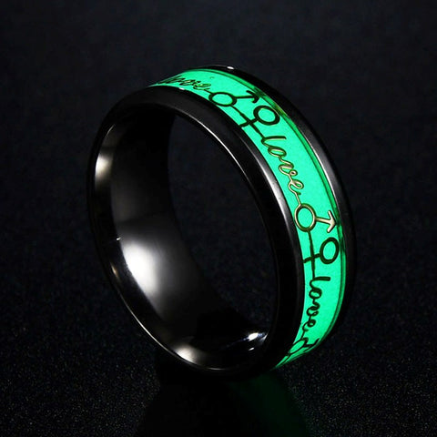 BDStyle Luminous Metal Cock Ring Glow in the Dark Chrome Metal - Cock Rings