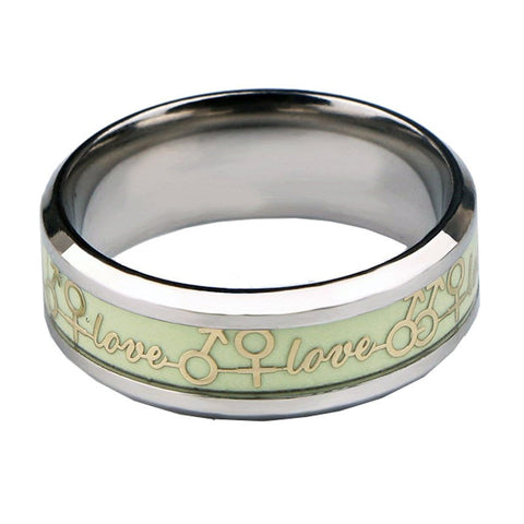 BDStyle Luminous Metal Cock Ring Glow in the Dark Chrome Metal - Cock Rings