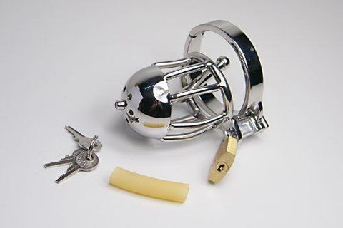 BDStyle Man Essential Cock Cage with Penis Plug Surgical Steel - Male Chastity