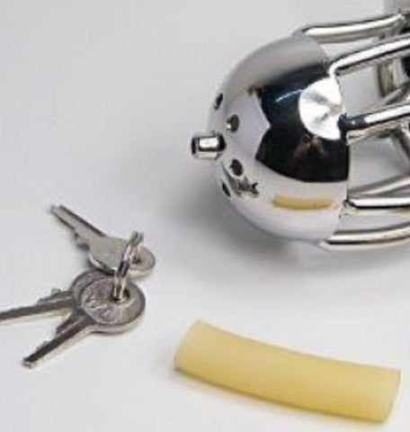 BDStyle Man Essential Cock Cage with Penis Plug Surgical Steel - Male Chastity