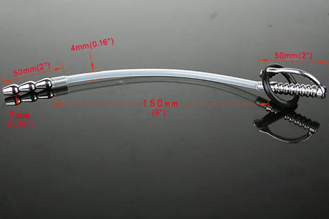 BDStyle Marfan Penis Plug With Glans Ring 150mm Deep Urethral Play - Penis Plugs