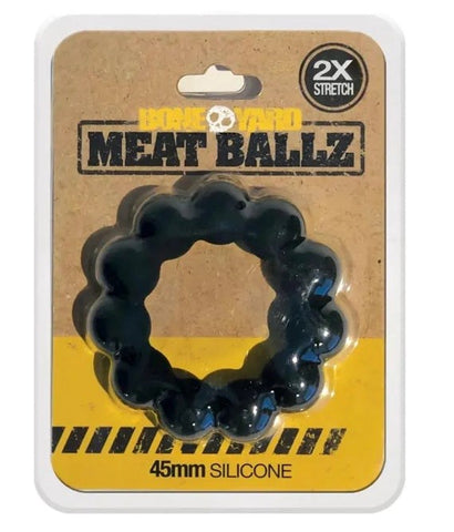 C1R Releasing Meat Ballz Black Cock Ring with Enhanced Girth - Ball and Cock Toys