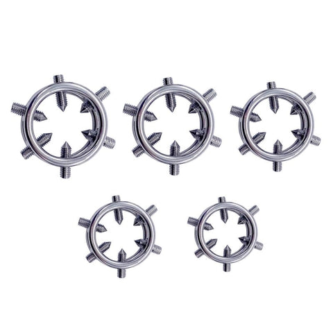 BDStyle Metal 6 Spiked Cock Ring Stainless Steel with Six Spikes - Cock Rings