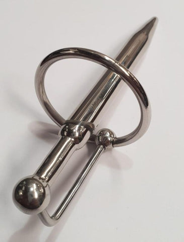 Hells Couture Neat Tube Cock Plug With Glans Ring & Ball Surgical Steel - Penis Plugs