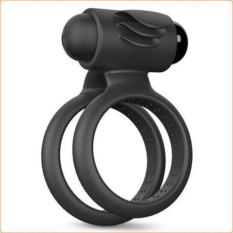 BDStyle Nightcrawler Cock Ring with Double Ring Vibrating Penis Enhancement - Ball and Cock Toys