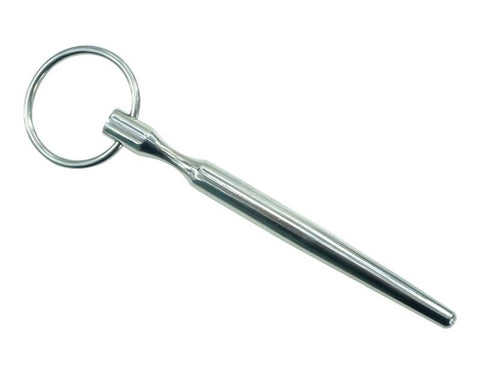 BDStyle Smooth Sensations Tapered Metal Urethral Stimulator with Glans Ring - Penis Plugs