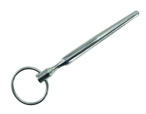 BDStyle Smooth Sensations Tapered Metal Urethral Stimulator with Glans Ring - Penis Plugs