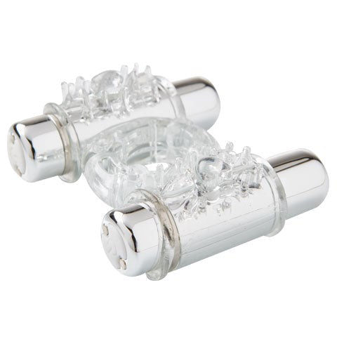 Nu Sensuelle Double Action Bullet Ring Dual Vibrator Cock Ring - Cock Rings