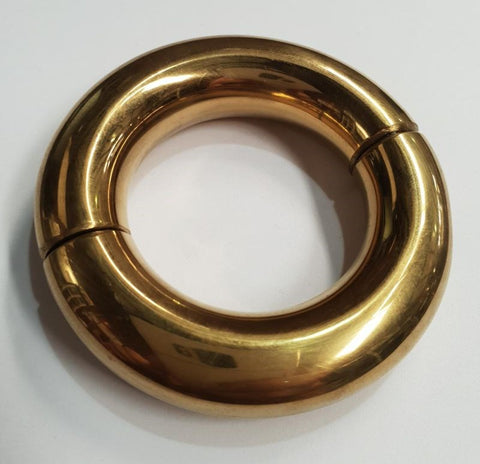 Hells Couture Oval Ball Metal Stretcher Gold Split Ring Design - Ball and Cock Toys