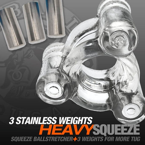 Oxballs Heavy Squeeze Ball Stretcher with Removable Weights - Cock Rings