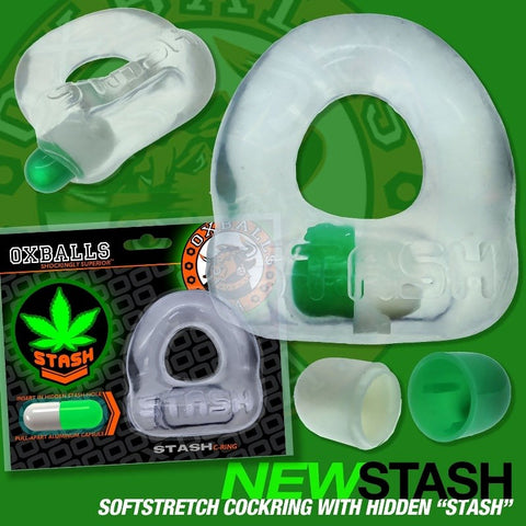 Oxballs Stash Cockring with Hidden Storage Compartment - Ball and Cock Toys