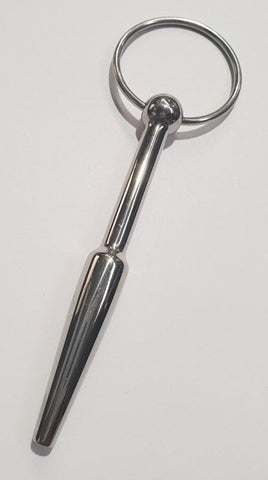 Hells Couture Oxballs Steel Cum Thru Penis Plug with Ring Medical Steel - Penis Plugs