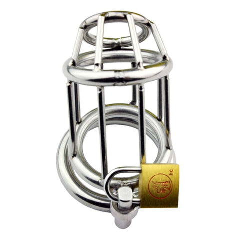 BDStyle Penal Colony Locking Cock Cage Stainless Steel Chastity Device - Male Chastity