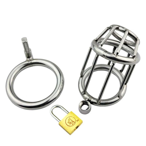 BDStyle Penal Colony Locking Cock Cage Stainless Steel Chastity Device - Male Chastity