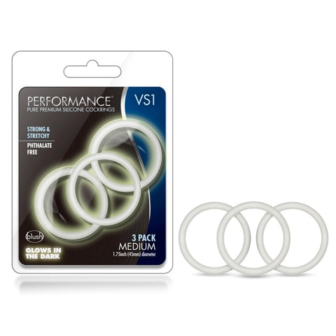 Blush Novelties Performance VS1 Pure Premium Silicone Cock Rings Medium - Cock Rings