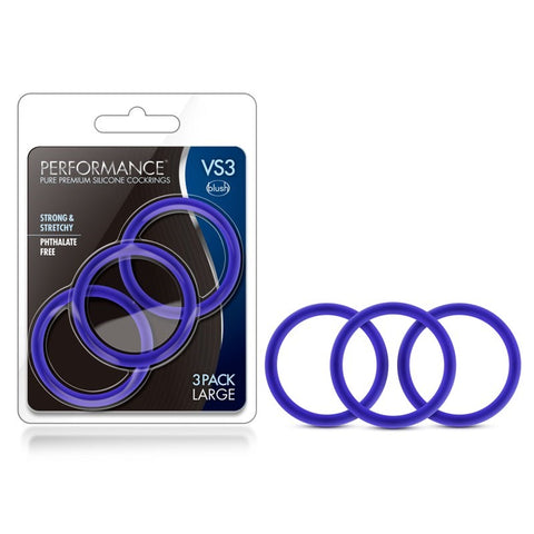 Performance VS3 Pure Premium Silicone Cock Rings Large Stretchable Design - Cock Rings