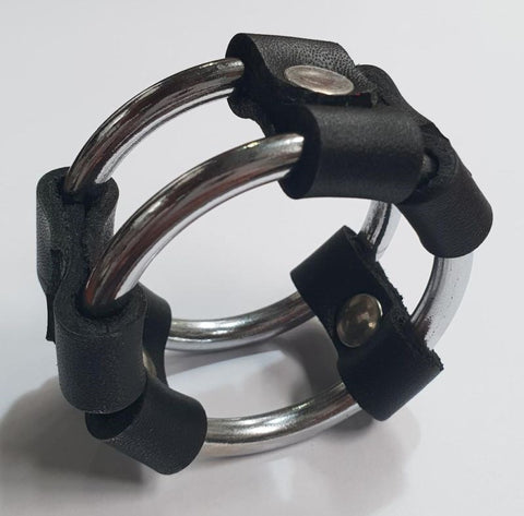 Plain Tube Steel Double Cock Ring Black Medical Grade Stainless Steel - Cock Rings
