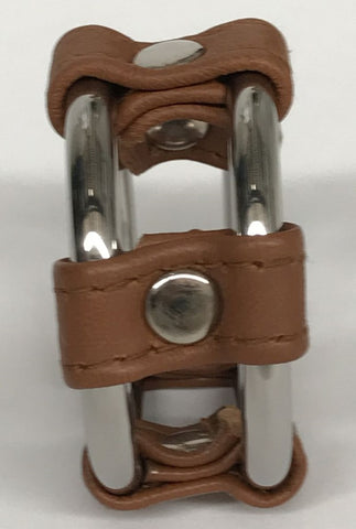 Hells Couture Plain Tube Steel Double Cock Ring Brown Steel Construction - Cock Rings