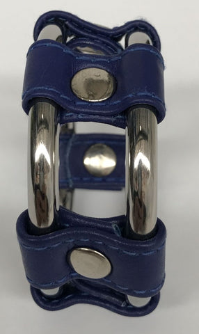Hells Couture Plaintube Steel Double Cock Ring in Purple Dual Ring Design - Cock Rings