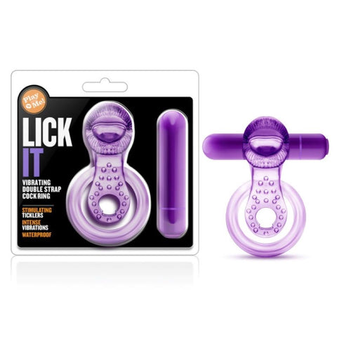 Play With Me Lick It Passion Ignited Purple Delight Vibrating Cock Ring - Ball and Cock Toys