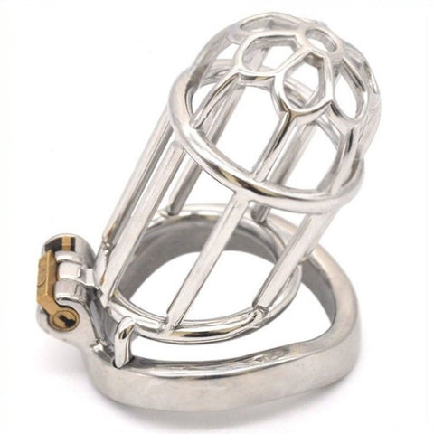BDStyle Plum Blossom Bend Ring Chastity Device with Silver Finish - Male Chastity