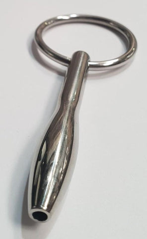 Hells Couture Porn Hub Penis Plug Cum Thru with Ring Stainless Steel - Penis Plugs