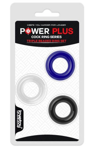Lovetoy Power Plus Triple Donut Ring Set Three TPE Cock Rings - Cock Rings