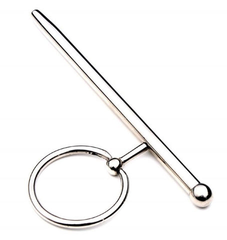 Hells Couture Prince Albert Penis Plug With Ball Hollow Design - Penis Plugs