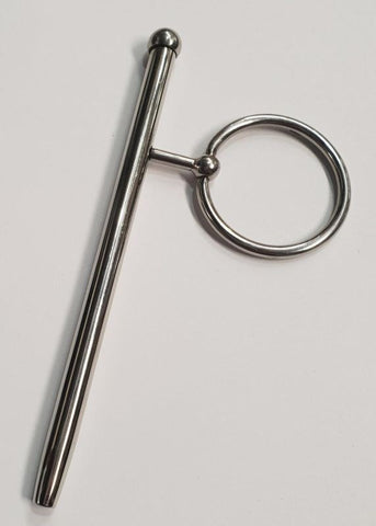 Hells Couture Prince Albert Penis Plug With Ball Hollow Design - Penis Plugs