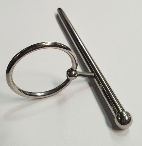 Hells Couture Prince Albert Penis Plug With Ball Hollow Design - Penis Plugs