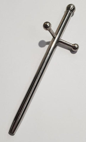 Hells Couture Prince Albert Penis Wand With T Bar Surgical Steel - Penis Plugs