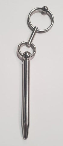 Hells Couture Princes Wand with Glans Ring and Ball Urethral Sound - Penis Plugs