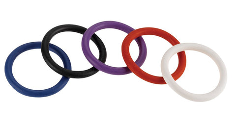 Spartacus Enterprises Rainbow Nitrile Cock Ring 5 Pack Latex Free - Cock Rings