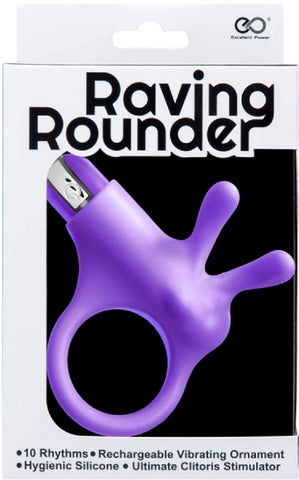 NANMA Corporation Raving Rounder Rechargeable Cock Ring with Vibrating Tickler - Ball and Cock Toys