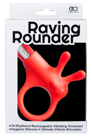 NANMA Corporation Raving Rounder Rechargeable Cock Ring with Vibrating Tickler - Ball and Cock Toys