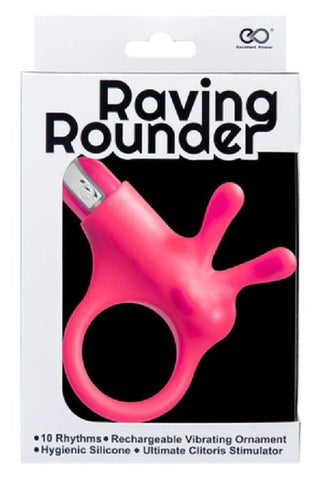 NANMA Corporation Raving Rounder Rechargeable Cock Ring with Vibrating Tickler - Ball and Cock Toys