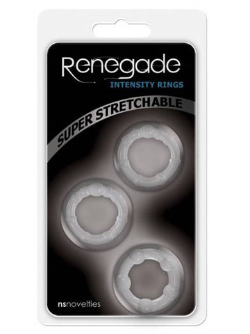NS Novelties Renegade Intensity Rings 3 Pack Super Stretchy TPE - Cock Rings