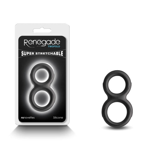 NS Novelties Renegade Twofold Dual Ring Cock Ring for Enhanced Performance - Cock Rings