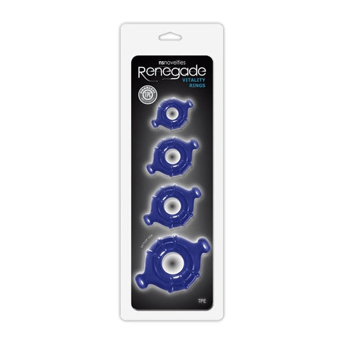 NS Novelties Renegade Vitality Rings Set of Four Cock Rings - Cock Rings