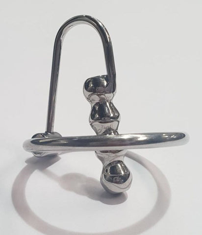 Hells Couture Ribbed Dream Penis Plug & Glans Ring Ribbed Urethral Toy - Penis Plugs