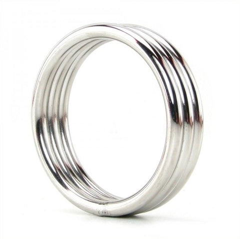 Hells Couture Ringer Metal Cock Ring with Grooved Design - Cock Rings