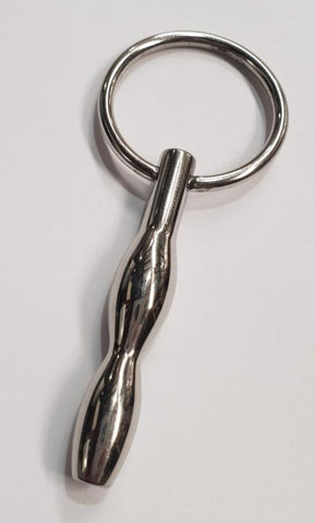 Hells Couture Ripple Cum Thru Penis Plug With Glans Ring Steel Design - Penis Plugs